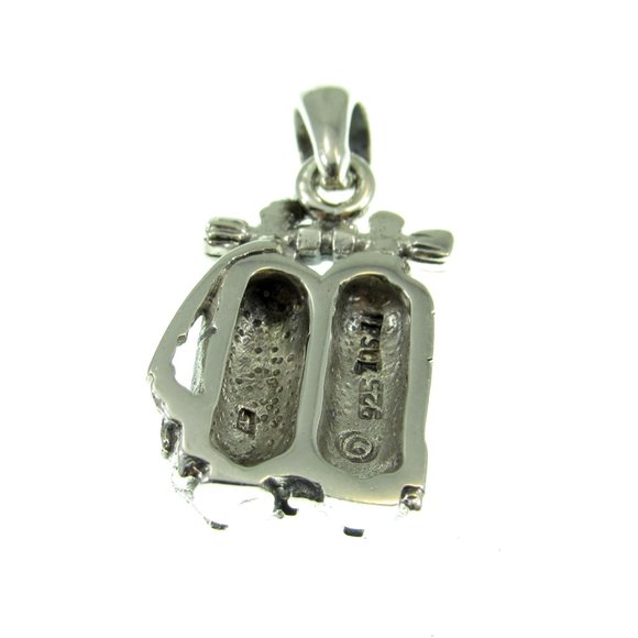 Solid 925 Sterling Silver Scuba Diver Dual Diving Air Tanks Deep Sea Pendant - Picture 8 of 8